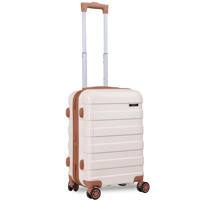 21 Inch Suitcase Carry on Luggage Hardside Expandable w/ 4 Spinner Wheels White