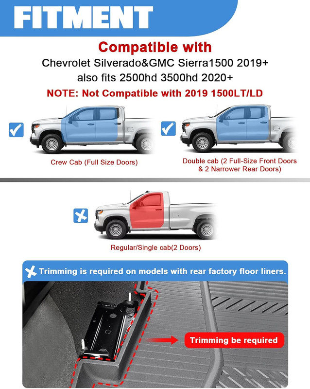 under Seat Storage Box Compatible with 2019-2026 Chevy Chevrolet Silverado 1500/ gallery
