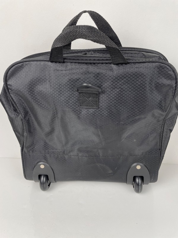 Foldable Collapsible Rolling Duffle Bag Black 2 Wheels Shoulder Strap 29x13x13" gallery