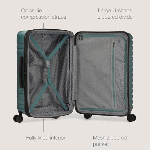 Boren Expandable Hardside Rugged Checked-Large 30-Inch, No USB Port Teal gallery