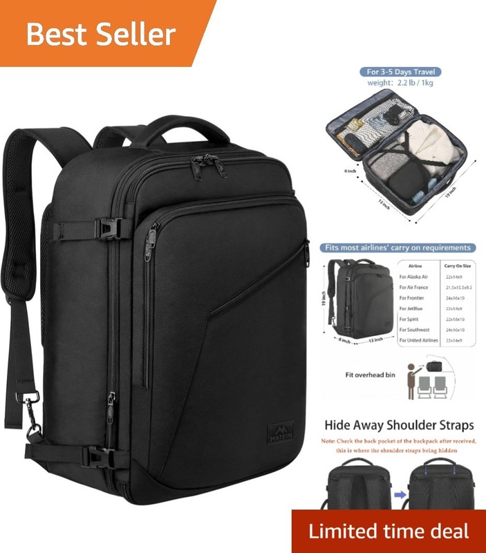 Water-Resistant Carry-On Backpack – Lightweight, Airplane Approved for Travel