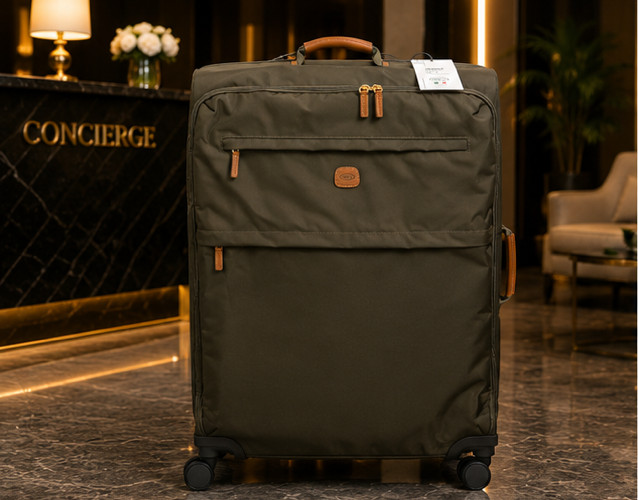 BRICS X-Collection Olive 30” Large Spinner Luggage Softside Expandable Suitcase