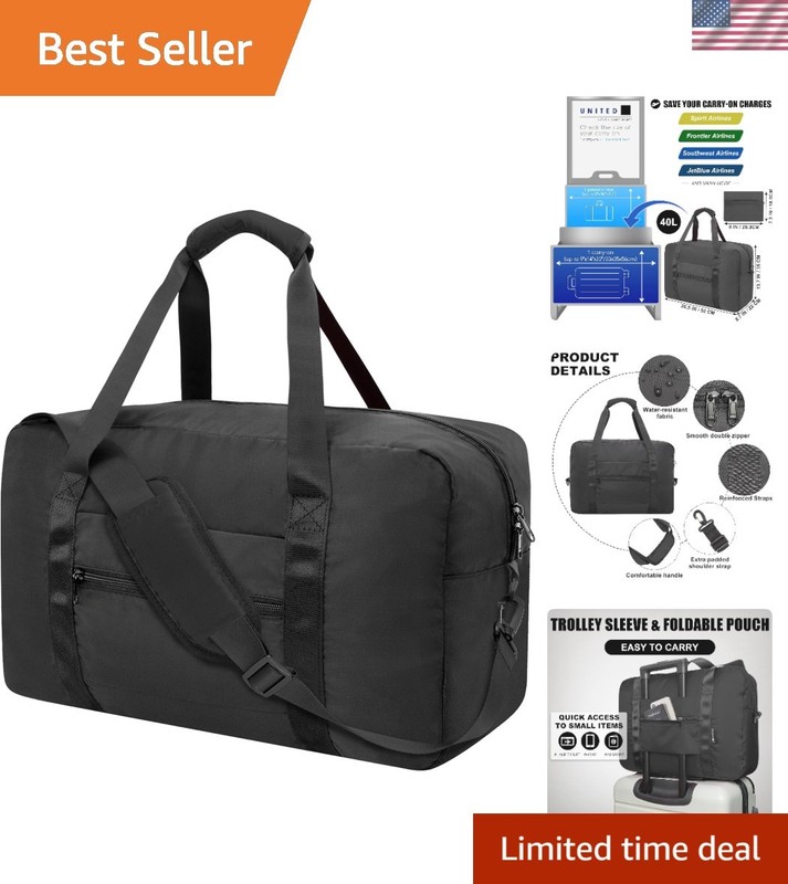 Foldable Travel Duffle Bag, Airlines Approved Carry On Bag Weekender Overnigh…