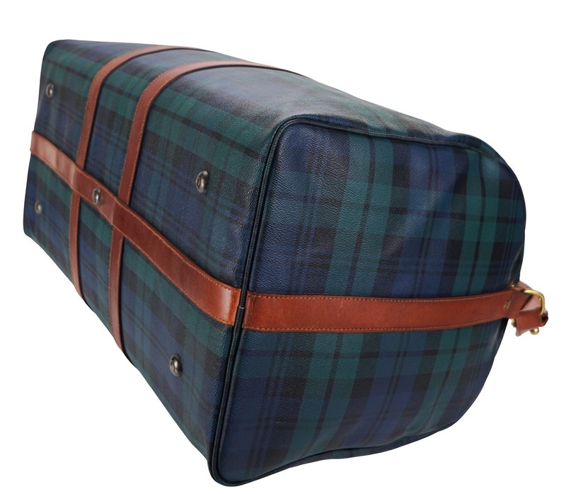 Vintage POLO Ralph Lauren Tartan Blackwatch Duffle 60 Weekender Travel Bag gallery