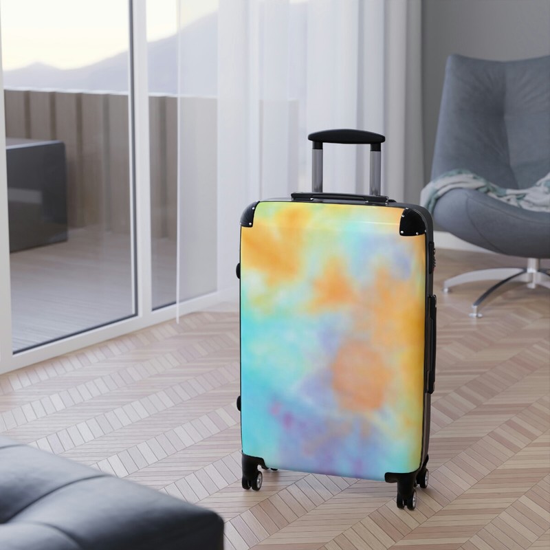 Blurred abstract tie dye multicolor Suitcases