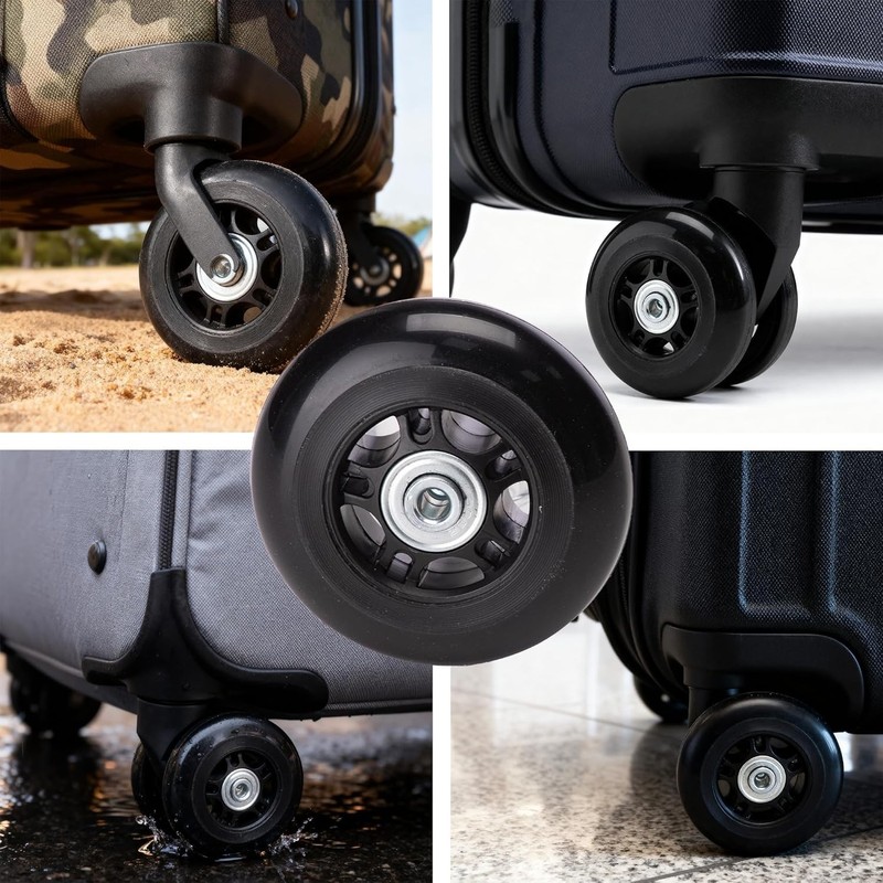 2Pcs Luggage Wheels Replacements Kit, 70X24Mm Rubber Suitcase Wheels Replacement gallery
