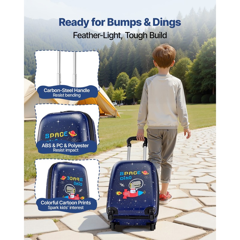 Uimoso 2-Piece Kids Luggage Set 18 in Dinosaur Travel Carry-On Suitcase gallery