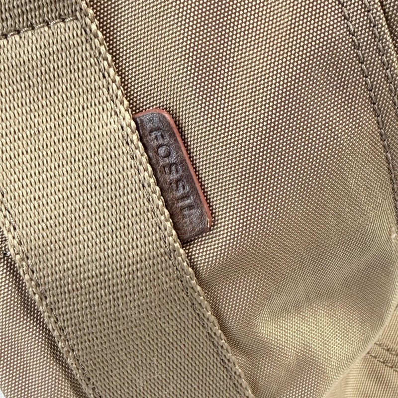 Fossil Duffel Bag Brown 19" Travel Case Adjustable Strap Carry On Nylon Leather gallery