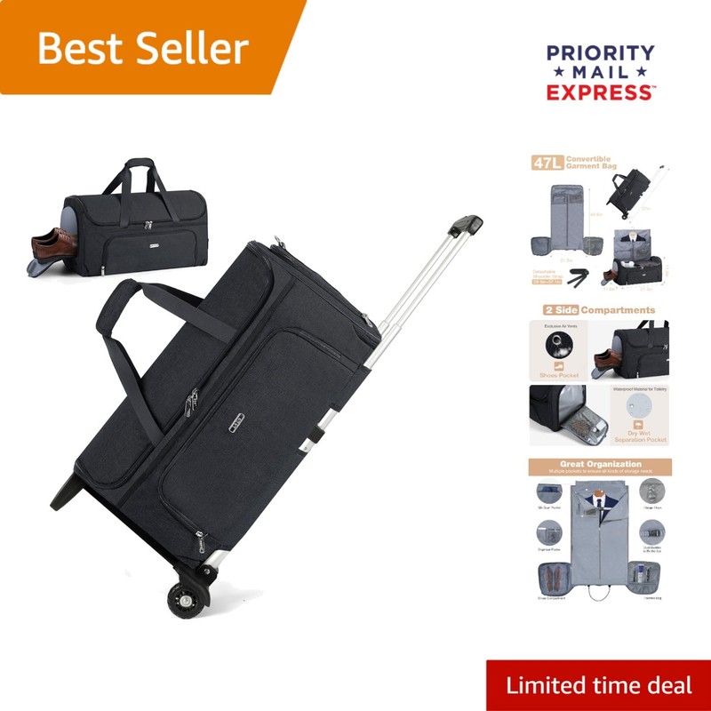 Convertible Garment Bag on Wheels – Perfect Carry-On for Stylish Journeys