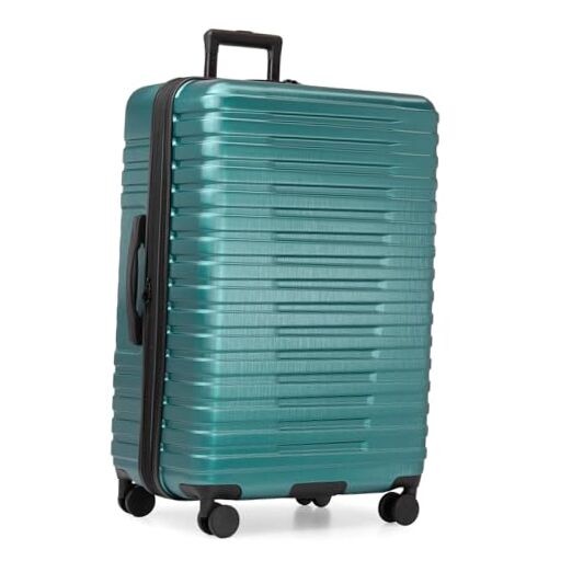 Boren Expandable Hardside Rugged Checked-Large 30-Inch, No USB Port Teal
