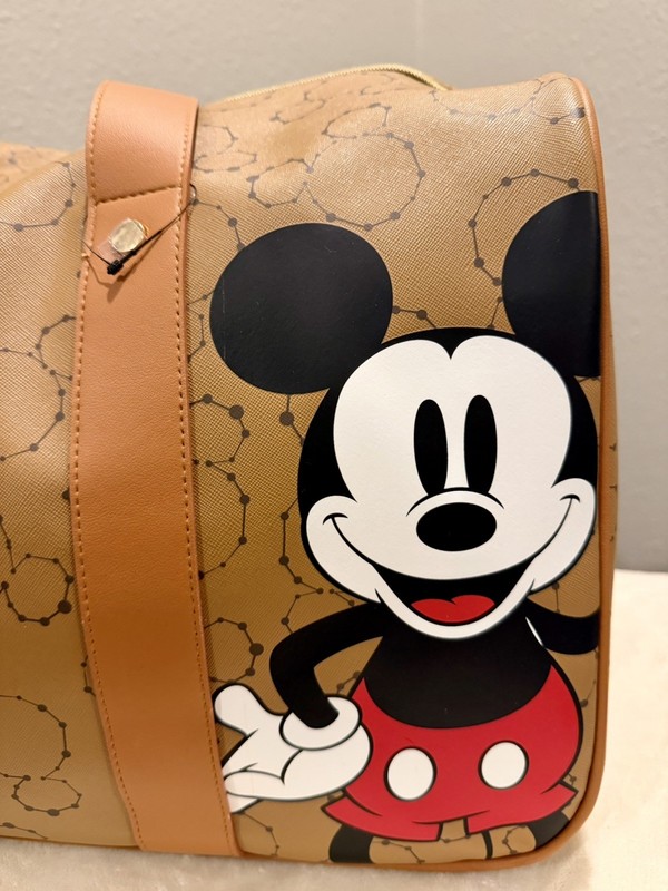 Rolling Duffle Weekender Bioworld Disney Mickey Mouse Travel Bag Brown gallery