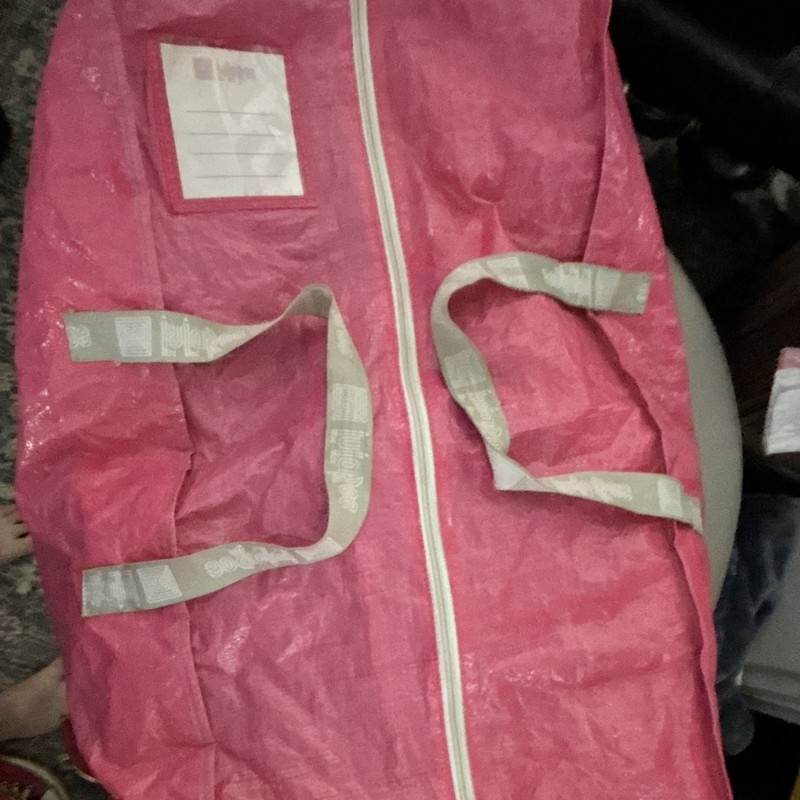LugRoe Pink/Gray Solid Garment Bag Zipper Closure Carry Handle Travel Bag