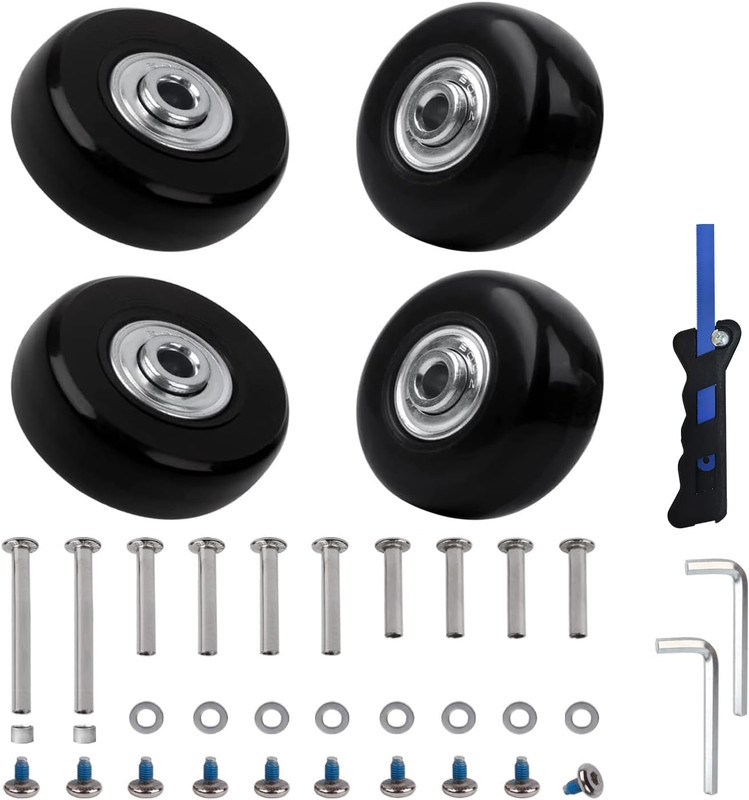 Luggage Suitcase Replacement Wheels Set of 4 PU Bearing Wheels-Install Width 0.8