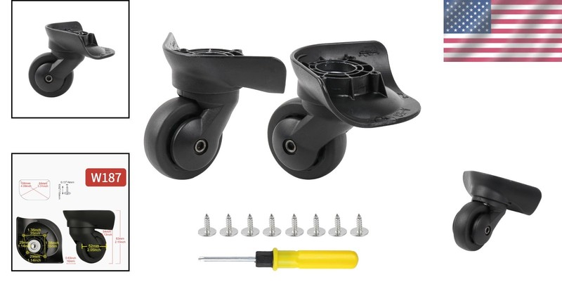 Left & Right Luggage Wheels Set - 52mm Diameter - Pack of 2 gallery