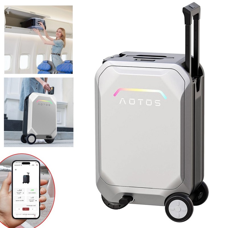 31L Silver Electric Smart Rideable Suitcase 20″ L2 Luggage Scooter Riding