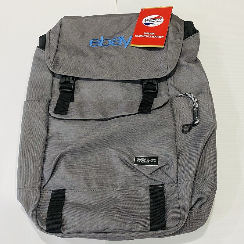 New American Tourister Embark Computer Backpack Logo Gray eBay Open 2023 Swag