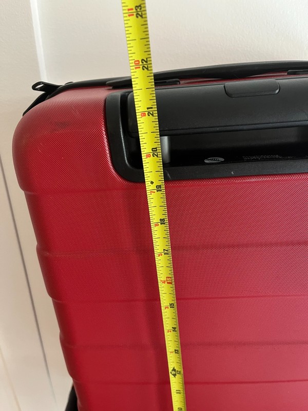 MUJI Red Adjustable Handle Hard Shell Carry-On Urethane Resin Suitcase Luggage gallery