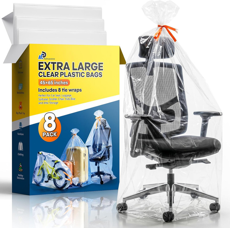 8 Pack 45X65 Inches Extra Large Luggage Cover, 2 Mil Suitcase Cover for Luggage,