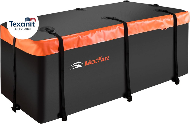 Hitch Mount Cargo Carrier Bag Soft Shell 100% Waterproof 19.7 Cubic Feet (59" 24