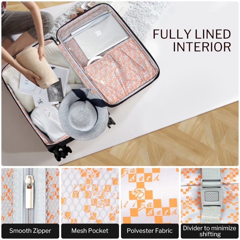 Expandable Soft Shell Luggage 3 PCS Set Softside Luggage with Spinner&TSA Lock gallery