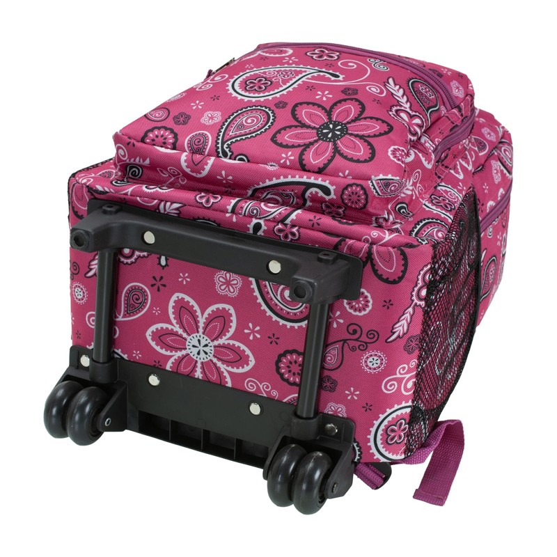 Double Handle Rolling Backpack Bandana Design 17 Inch School Travel Bookbag gallery