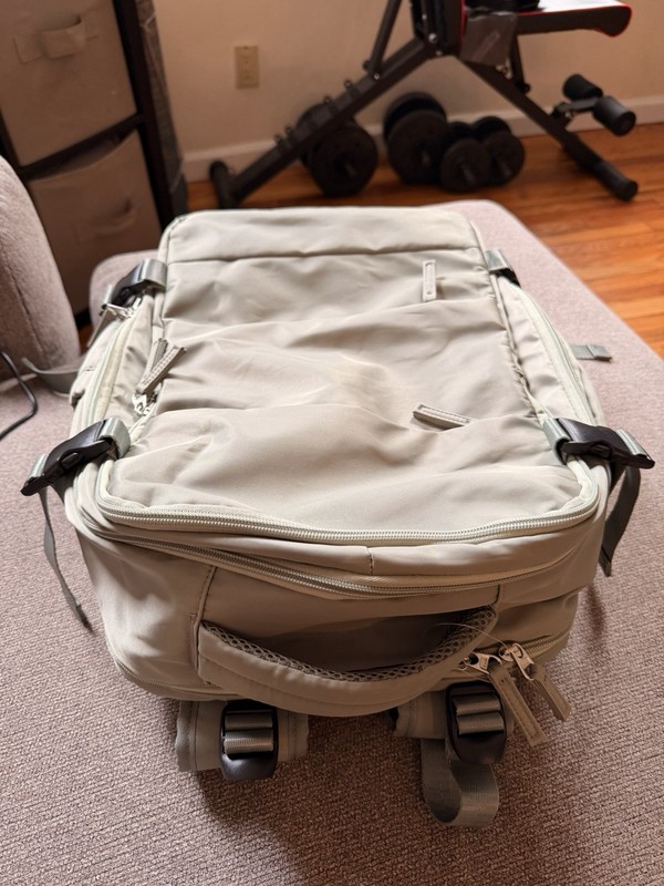 GrayGreenNylon TravelBackpack Adjustable Straps Multi-Compartment Zipper Closure gallery