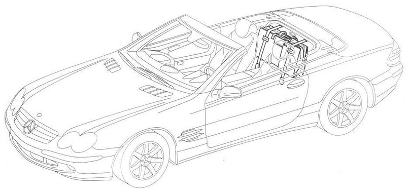 Mercedes Benz SL R230 (MY 2003-2012) Rear Shelf Bag Leatherette Trim gallery