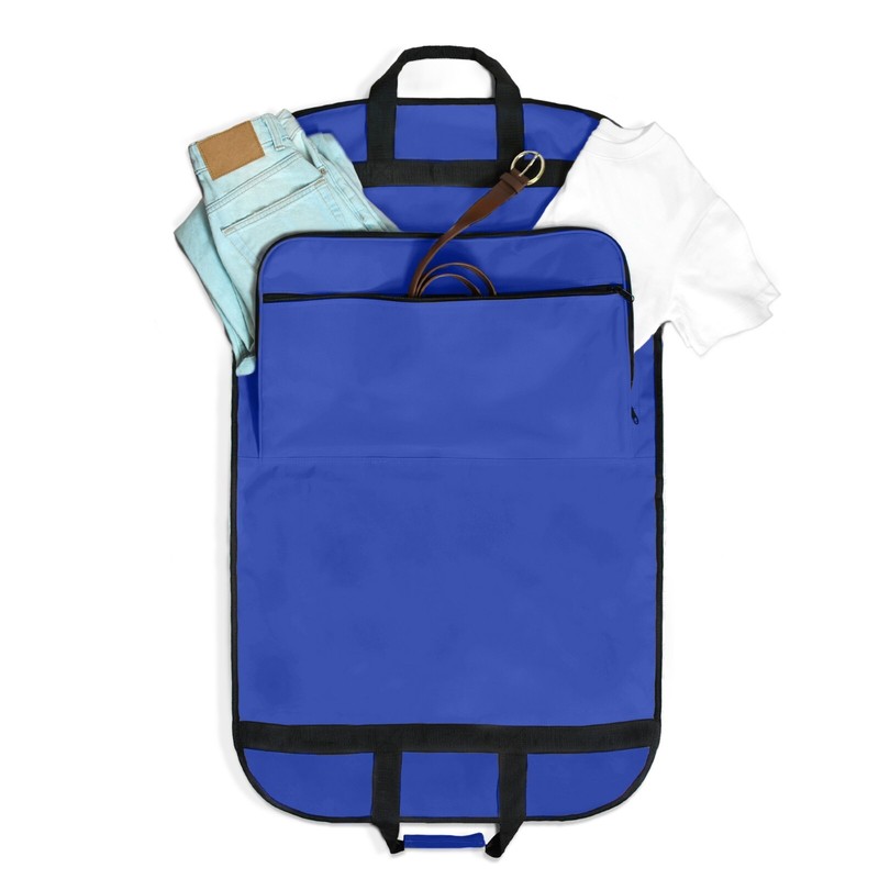 39" Business Garment Bag Cover Suits Dresses Clothing Foldable Pockets Blue gallery