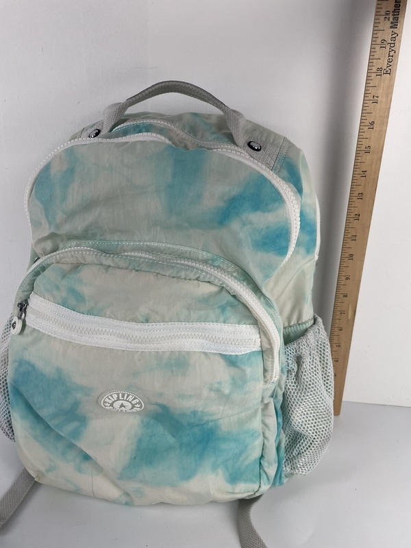 KIPLING SEOUL LARGE BACKPACK LAPTOP SECTION BLUE TIE DYE READ gallery