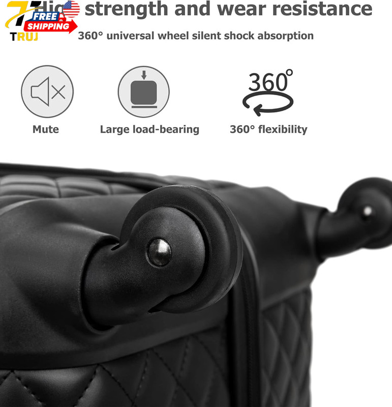 PU Leather Softshell Set Includes Large Travel Bag 20"Carry On 24"& 28"Suitcases gallery