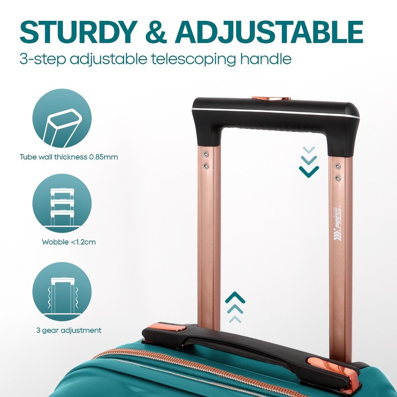 Expandable Lightweight PP Hard Shell Luggage Suitcases with Wheels & TSA Lock gallery