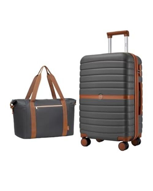 Luggage Sets 2 Pieces - Expandable 24 Inch - Grey/Brown - 24/Db gallery