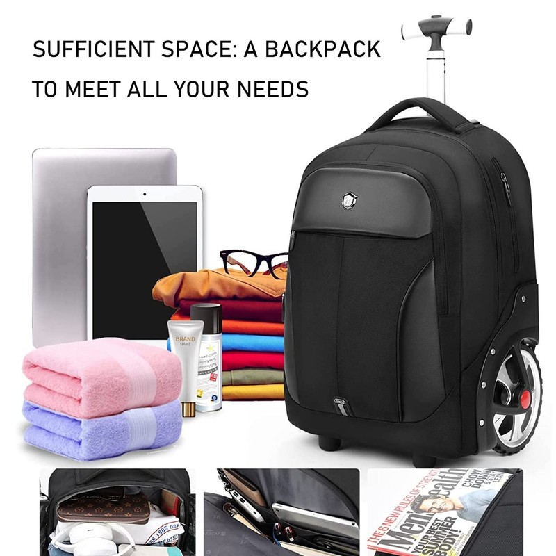 Waterproof Rolling Backpack, Backpack with Wheels for Business and Travel Com... gallery