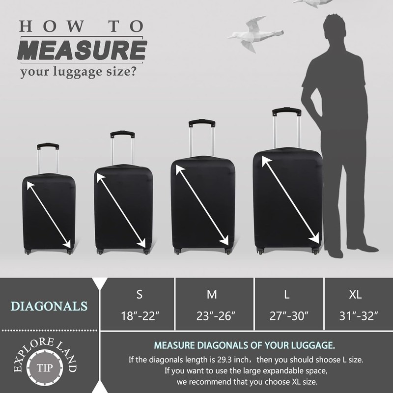 Durable 31-32 Inch Suitcase Protector - Stylish Black Luggage Cover - XL Size gallery