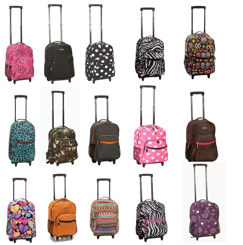 Deluxe Wheel Backpack Rolling 17″ Carry on Travel Luggage Travel Bag School