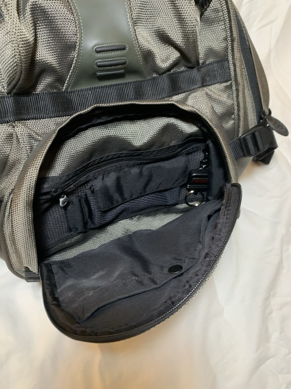 TUMI T2 Backpack Excursion Carry On Travel Bag Ballistic Leather Olive Black B gallery