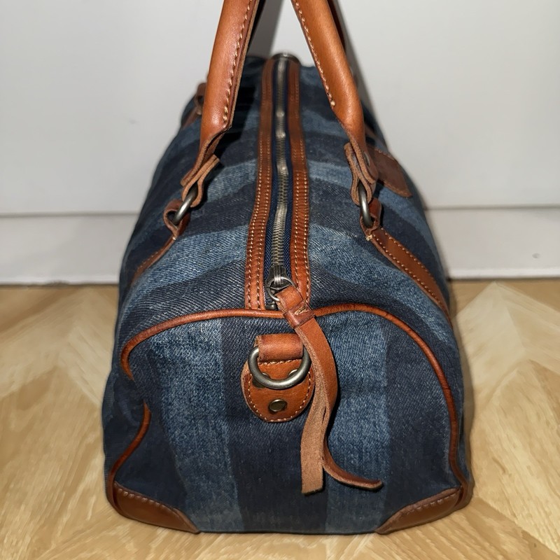 Rugby Polo Ralph Lauren Striped Denim Leather Mini Duffle Bag gallery