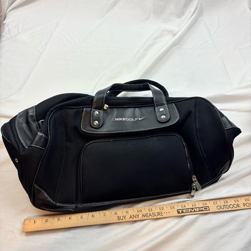 Nike TGDWU 001 062007 EVI Duffel Bag Black Two Handles Logo Synthetic Leather gallery
