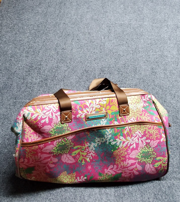 Lily Bloom Pattern 22 Inch Duffel Bag with 2-Rolling Wheels, Weekender
