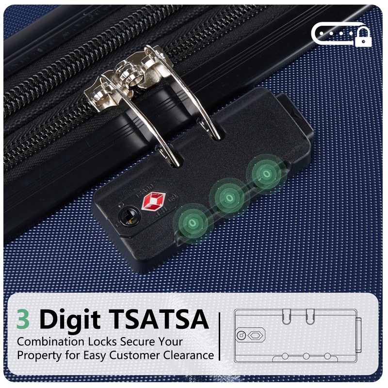 Lightweight ABS Hard Shell Carry-On Luggage w/ TSA Lock & Expandable Design gallery