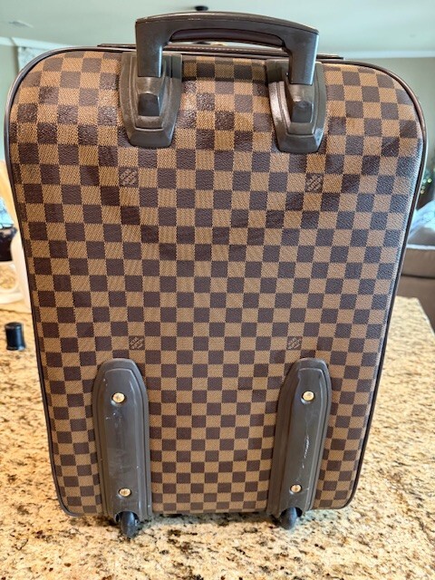 Authentic Louis Vuitton Checkered Pegase 55 Travel Leather/Monogram Suitcase gallery