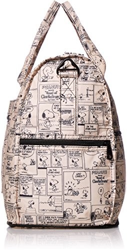 Peanuts Snoopy HAPITAS comic travel duffle carry on baggage bag beige gallery