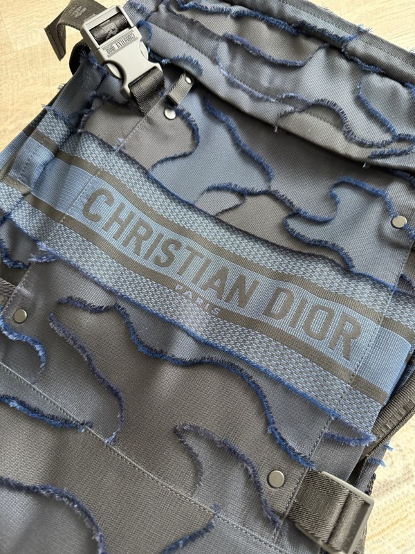 Christian Dior Blue Abstract Pattern Wheeled Suitcase with Adjustable Straps gallery
