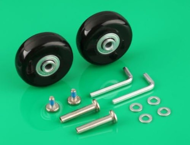 Comprehensive Suitcase Wheel Replacement Set - 2 Wheels, Axles & Tools Included gallery