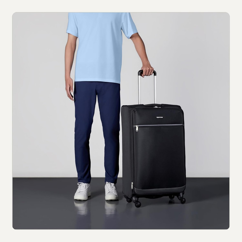 28" Large Checked Softside Expandable Suitcase with 360-Degree Multi-Directional gallery