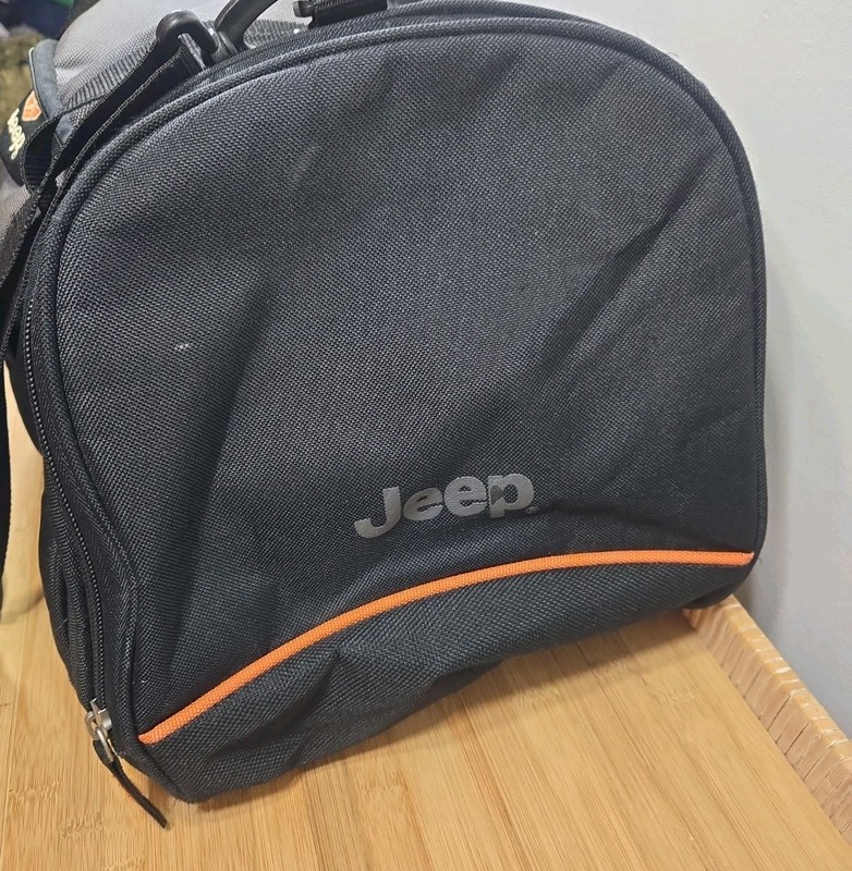 Jeep Duffle Carry On Bag Adjustable Straps Handles Orange Polyester collapsible gallery
