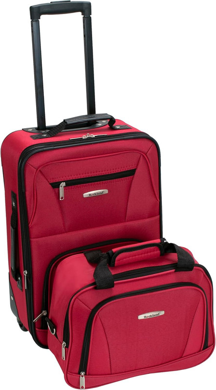 Fashion Softside Upright Luggage Set,Expandable, Red, 2-Piece (14/19)