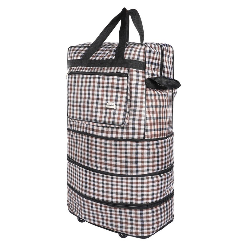 Expandable Rolling Wheeled Duffle Bag Luggage Spinner Suitcase Travel 3-layer gallery