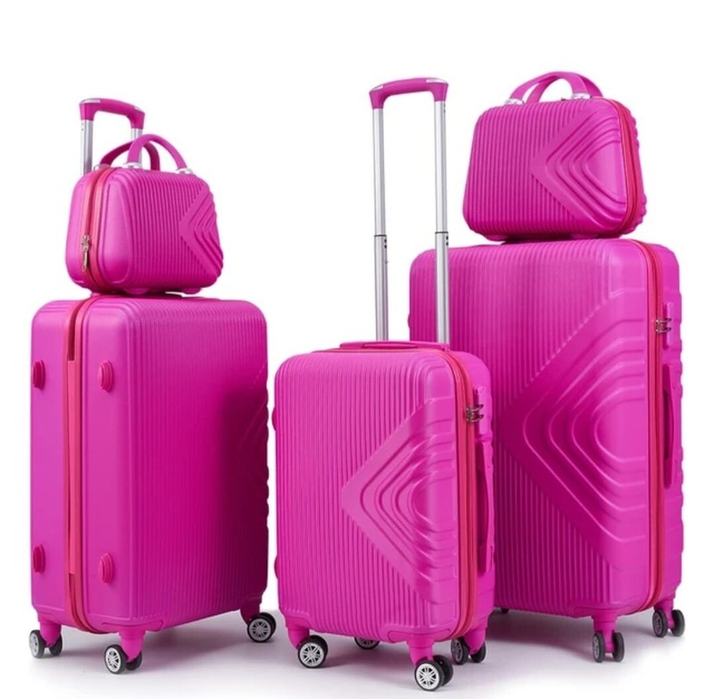 5 Pcs Luggage Suitcase Dual Spinner Hardshell Impact Resistant Built-In TSA Lock