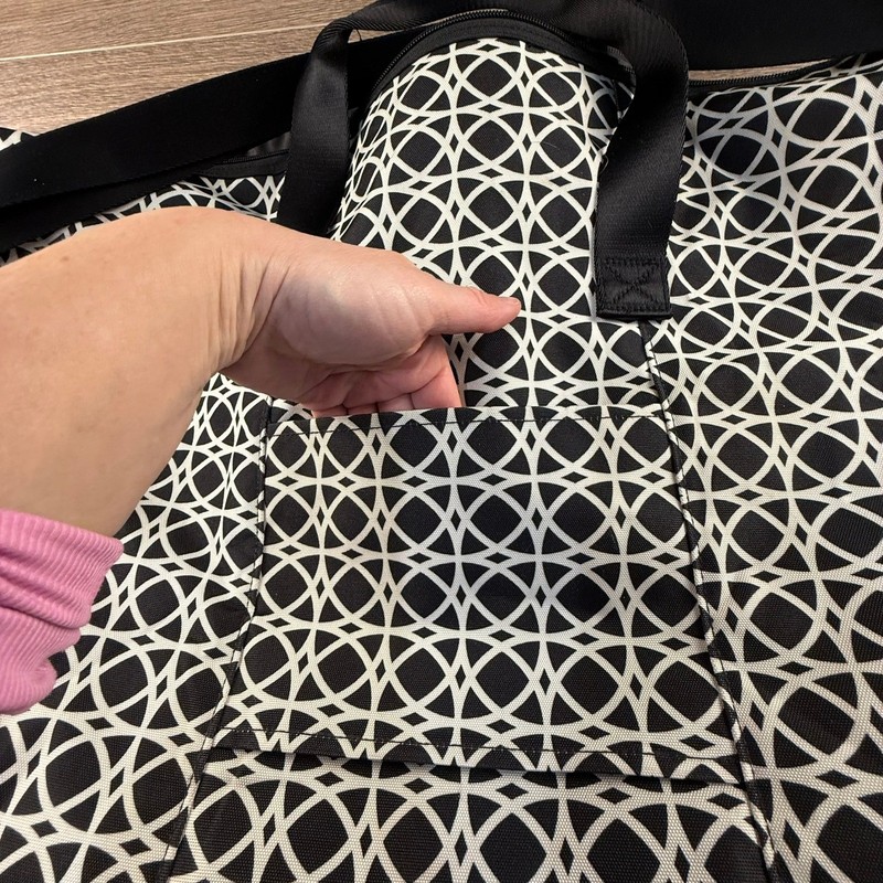 Vera Bradley Lighten Up Travel Duffel, Black White Geo, NWT Shoulder Strap, Zip gallery